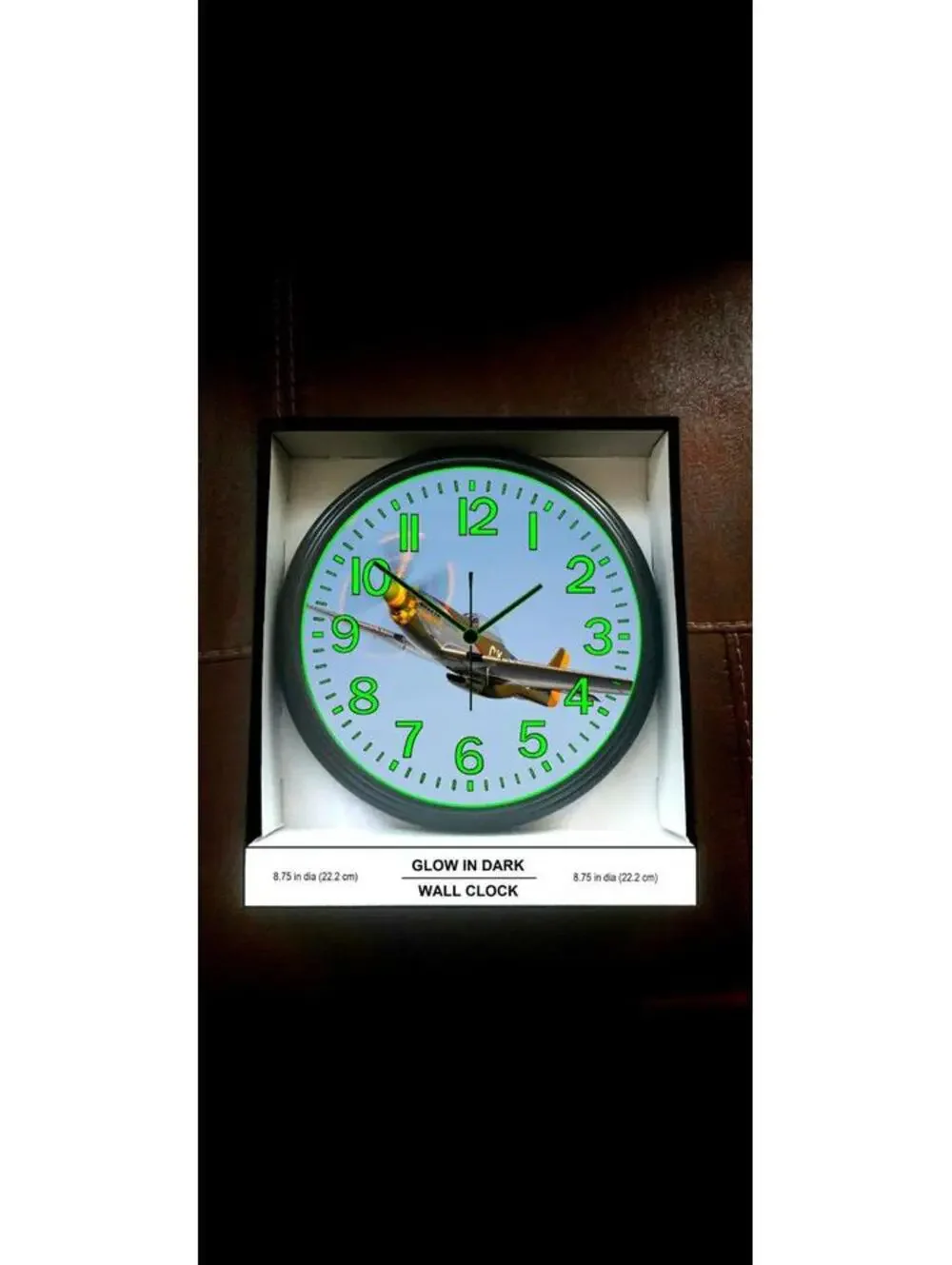 Glow in the Dark Wall Clock Chevy Corvette Camaro Spitfire Retro Army
